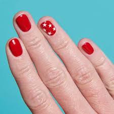 Stars Red Gel Nails Red Nails Nails
