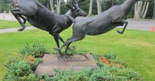 Point Lookout Deer Sculptures 640x480 Jpg 460 354 Pixels Maine Artist Forest Hart Animal Statues Deer Garden Sculpture