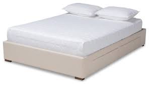 Beds from home gallery stores have the guaranteed lowest price, free. Melville Beige Fabric Upholstered 4 Drawer Queen Platform Storage Bed Frame Transitional Platform Beds By Baxton Studio Houzz