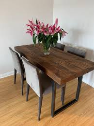 Industrial Reclaimed Style 4 Seat Dining Table Etsy In 2020 Dark Wood Dining Table Dining Table Industrial Style Dining Table