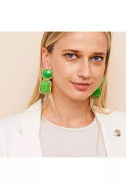 Polished Gold Frame Jade Drop Pierced Earrings