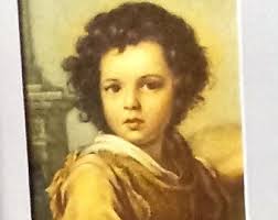 Vintage Wall Hanging Framed Print Wall Art the Good Shepard Bartolomé  Esteban Murillo 70s Frame Green Frame Vintage Art Baroque