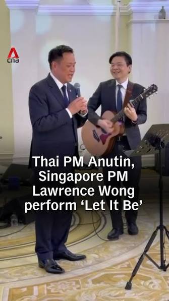 Thai Prime Minister Anutin Charnvirakul and visiting Singapore Prime Minister Lawrence Wong had fun performing The Beatles classic 'Let It Be' with Mr Anutin singing and PM Wong playing the guitar. It ...