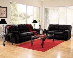 Black And White Leather Living Room Set Furniture Cheap Furniture Black Puffy Sofa With Red Carpet And Light Wooden F Leather Living Room Furniture Affordable Living Room Furniture Black Living Room