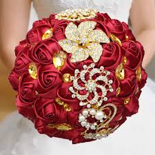 45 ideas wedding bouquets white bling pearls. Wifelai A Dark Red Wedding Flowers Bridal Bouquets Rhinestone Brooch Flowers Crystal Bride Holding Bouquet White Ivory Satin Roses With Diamond Pearl Ribbon Dia 8 26inchh 10inch Dark Red W227q 10 Silk Flower Arrangements
