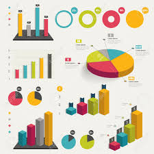 Set Of Business Flat 3d Design Graph Infographics Charts