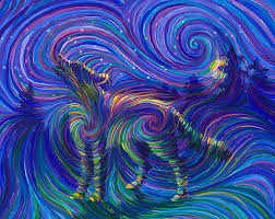 Energy Painting Of A Wolf Hand Signed Print By Energy Artist Julia Watkins Energy Art Energy Artist Julia Art