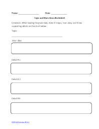 Topic And Main Ideas Ela Literacy W 8 2 Writing Worksheet Common Core Writing Writing Worksheets Creative Writing Worksheets