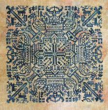 Model stitched two over two on 32 ct. Reflections Of Norway Cross Stitch Pattern By Ink Circles