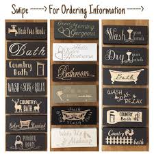 Select a farmer's market sign for the kitchen or a nautical image for the bathroom. Bathroom Signs Add That Little Something Extra To Your Existing Bathroom Decor Or A New Decorative To Powder Room Signs Bathroom Decor Signs Bathroom Signs