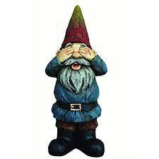 Garden statues help provide structure and add textural variety to your garden. Santa S Workshop 18 5 Resin See No Evil Gnome Garden Decor One Size Blue Amazon In Home Kitchen