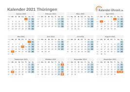 Hier finden sie den kalender 2021 mit nationalen und anderen feiertagen für deutschland. Feiertage 2021 Thuringen Kalender