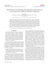 Pdf The Evolution Of Curriculum Development In The Context Of Increasing Social And Environmental Complexity