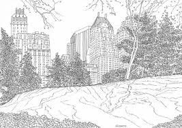 New york city skyline sketch vector. Central Park New York City Drawing By Lauris Milbrets Saatchi Art