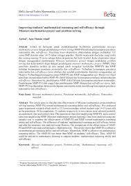 Kunci jawaban mata pelajaran bahasa indonesia kyrikulum 2013 untuk kelas 7 penerbit platinum penulis budi waluyo halaman 168 169 pilihan ganda. Pdf Improving Students Mathematical Reasoning And Self Efficacy Through Missouri Mathematics Project And Problem Solving