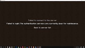 Minecraft authentication servers down for maintenance error (image via minecraft). I Can T Get In To Hypixel Again Hypixel Minecraft Server And Maps