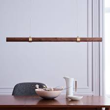 Modern led lighting fixture pendants rods of god. Linear Wood Led Pendant Light