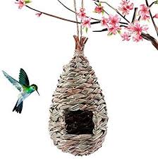 Bird Feeders For Small Birds Amazon Amazon Com Kimdio Birdhouse For Outside Hanging Grass Hand Woven Bird Nest Natural Hummingbird Hut For Outdoor Drop Bird Houses Backyard Birds Winter Bird