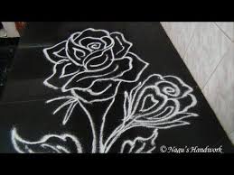 Free Hand Simple Rose Rangoli Design Rangoli Design With Flowers By Nagu S Handwork Rangoli Designs Rangoli Designs Flower Simple Rose