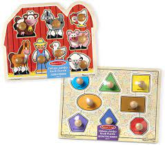 This extra thick wooden puzzle includes six . Amazon Com Melissa Doug Jumbo Knob Rompecabezas De Madera Formas Y Animales De Granja Melissa Doug Juguetes Y Juegos