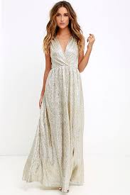 All That Shimmers Is Gold Light Gold Maxi Dress