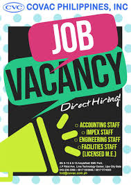 Lawang bato is a barangay in the city of valenzuela, national capital region (ncr), philippines. Covac Philippines Job Hiring Accounting Impex Engineering And Facilities Staff Covac Philippines