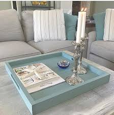 Coffee Table Tray Wooden Tray Serving Tray Breakfast Teal Living Rooms Farm House Living Room Beachy Living Room