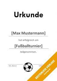 Einfach registrieren (natürlich kostenlos und ohne private daten) und dannn kann es losgehen. 12 Kostenlose Urkunden Vorlagen Fur Fussball Turniere Vlamingo De