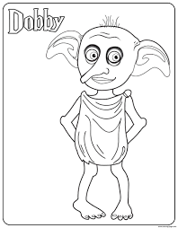 Download or print this amazing coloring page. Dobby Coloring Pages Printable