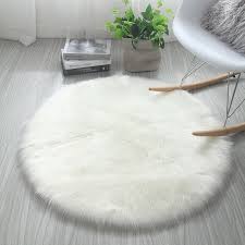 Cumay super soft fluffy faux sheepskin rug, shaggy silky plush carpet for bedrooms rugs living room kids rooms decor bedside rugs (white, 27.5 x 53.1 inch) 4.0 out of 5 stars. Buy Online Round Soft Faux Sheepskin Fur Area Rugs For Bedroom Living Room Floor Shaggy Plush Carpet White Home Floor Mat Rug Bedside Rugs Alitools