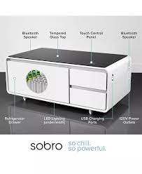Sobro Smart Storage Coffee Table With Refrigerated Drawer Reviews Furniture Macy S In 2021 Coffee Table With Storage Smart Storage Stylish Coffee Table