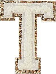 Blanc Glitter Varsity Letter Patches In 2021 Varsity Letter Lettering Glitter Stickers