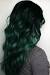 Black Hair With Neon Green Tips