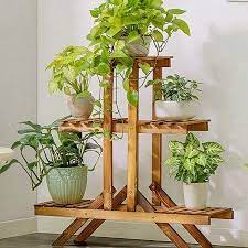Natural Bamboo Plant Display Stand Solid Wood Potted Flower Storage Rack With 9 Shelves 5 Tier Walmart House Plants Decor Bamboo Plants Plant Stand Indoor