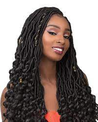 Goddess Locs Sensationn El Curly Wavy Pre Looped Crochet Hair Weave Extensions Braid In Hair Extensions Braids With Extensions Braided Hairstyles