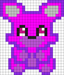 Chibi Bonnie Fnaf Kandi Pattern Pixel Art Pattern Perler Bead Art Perler Beads