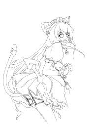 Cute anime cat coloring pages neko girl lineart by watereye. Neko Maid Coloring Page By Hitodrago On Deviantart Witch Coloring Pages Puppy Coloring Pages Unicorn Coloring Pages