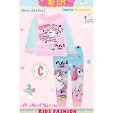 Promo 8 13thn Baju Tidur Piyama Anak Perempuan Panjang Jw109 Unicorn Music Shopee Indonesia