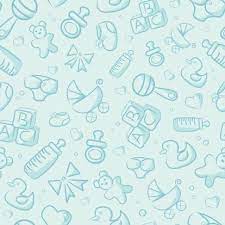 A Vector Background Of Blue Baby Objects Repeats Seamlessly Top To Baby Illustration Baby Clip Art Baby Wallpaper