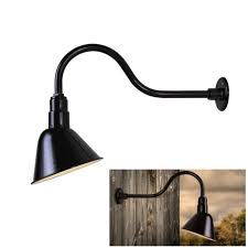 Canarm Bl10wacbk Exterior Outdoor Barn Light Fixture Industrial Gooseneck 10 Glossy Black Greydock Com