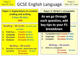 Hi, i am kind of in a situation of chaos because i am doing language a sl in my mother tongue but. Paper 1 Tues 6th June Gcse English Language Paper 2 Mon 12th June Ppt Download