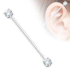 Maybe you would like to learn more about one of these? Silver Crystal Industrial Barbell Body Jewellery By Cherry Diva