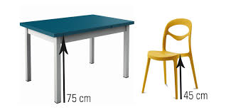 Hauteur De Chaises Conseillee Pour Une Table Classique De 75 Cm Environ 45 Cm Table Salle A Manger Tabouret De Bar Bois Table Manger