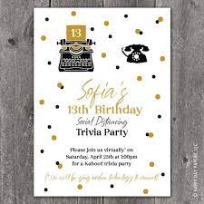 Funny Virtual Kahoot Trivia Birthday Party Party Invitations Birthday Invitations Girl Party