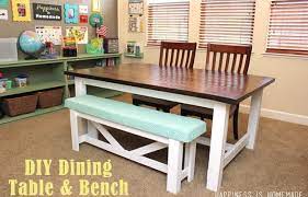 Free construction plans and drawings for bedroom furniture. 25 Rock Solid Diy Farmhouse Table Bench Plans Classic Dining Table Ideas