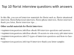 Top 10 Florist Interview Questions With Answers