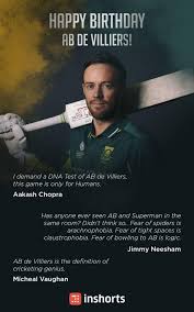 Ab de villiers was born on friday and have been alive for 13,353 days, ab de villiers next b'day will be after 5 months, 9 days, see detailed result below. Pin On In Shorts