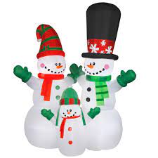 The holiday aisle® christmas penguin snowman polar bear sleigh yard inflatable, polyester in red/blue/green, size 50h x 34w x 96d | wayfair the holiday aisle® this inflatable is great for decor in and out of the home. Reviews For National Tree Company 144 In Inflatable Snowman Family Ge9 89906 1 The Home Depot