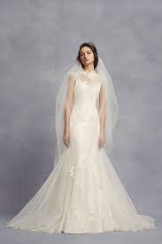 Appliqued Chantilly Lace Trumpet Wedding Dress David S Bridal Trumpet Wedding Dress Lace Petite Wedding Dress Wedding Dresses Vera Wang