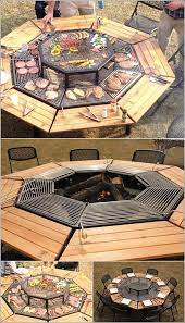table and fire pit combo foyer exterieur projets de jardins deco exterieure